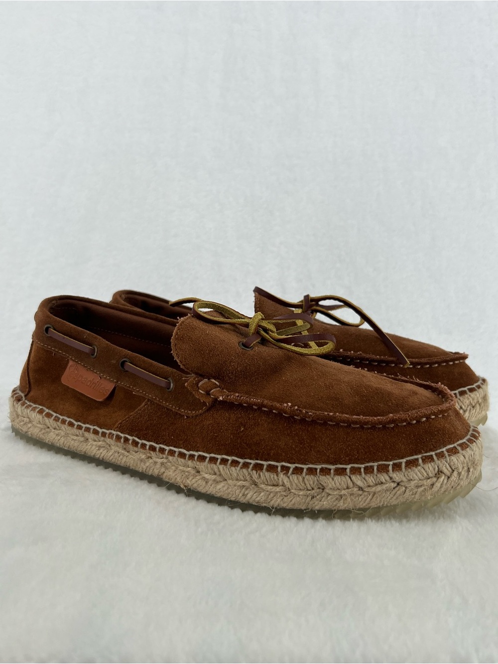 Espadrilles Varo Leather Loafers Suede Rope Heel Rubber Sole Men’s Sz 42 Preppy